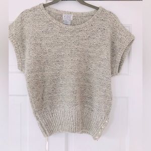 FaBE Vintage Angora Rabbit Hair Silk Light Gray Sleeveless Vest Large